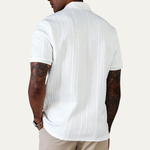 The Stonebrook Ridge Men’s Classic Textured Polo Shirt – White – view 4