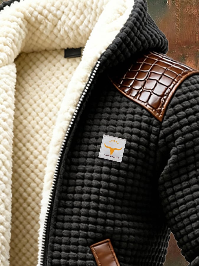 Textured Jacket with Embossed Details in Tin – view 2