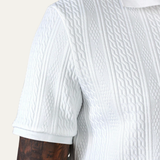The Stonebrook Ridge Men’s Classic Textured Polo Shirt – White – view 5