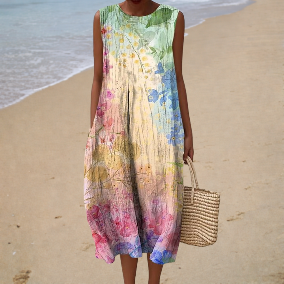 Laurine - Comfortable Sleeveless Summer Dress – view 2
