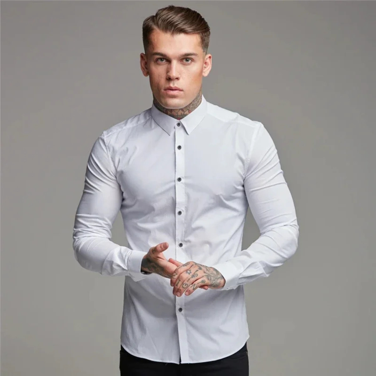 The Biarritz Men’s Smart Casual Button Up Slim Fit Dress Shirt – view 4