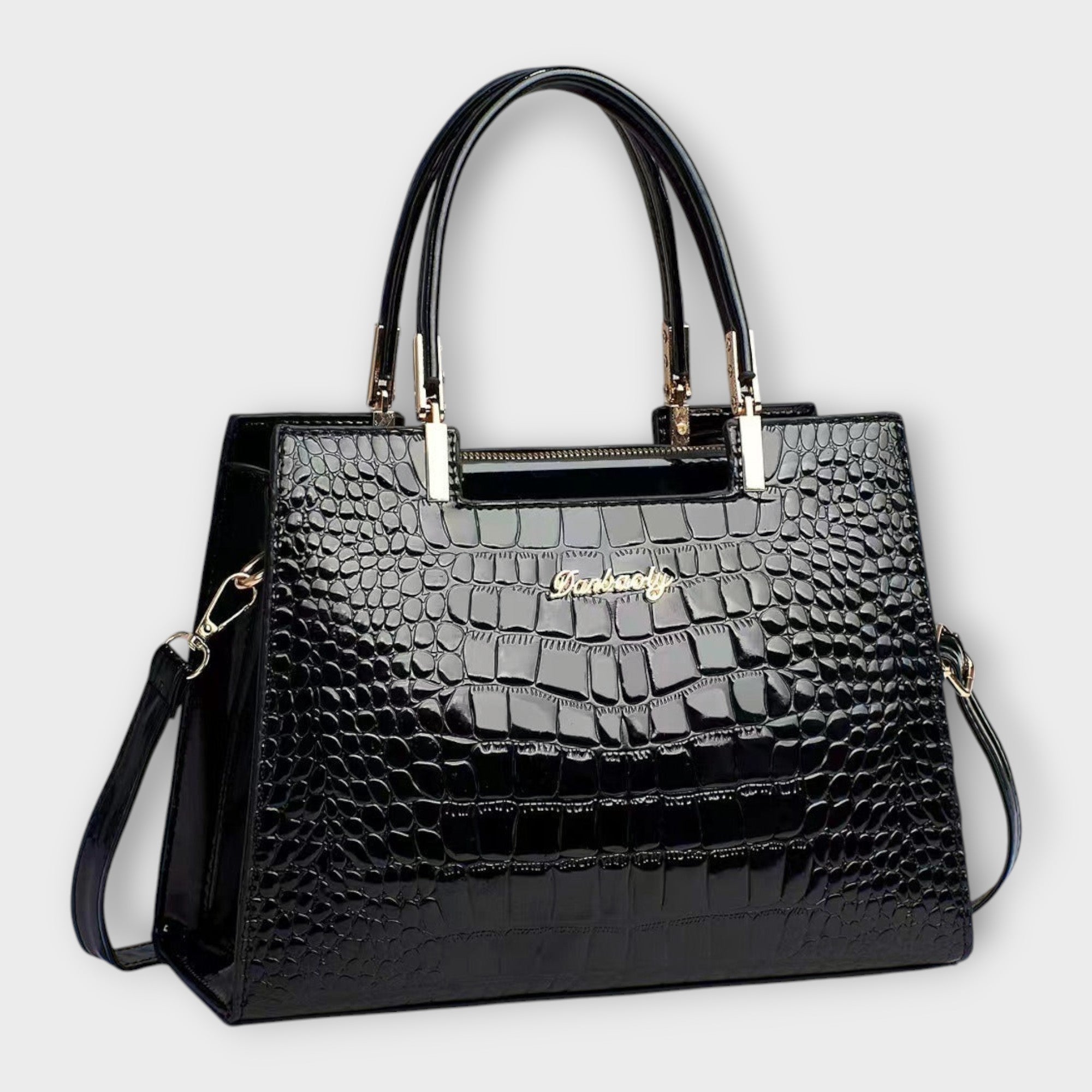Emilie | Glossy Crocodile Tote