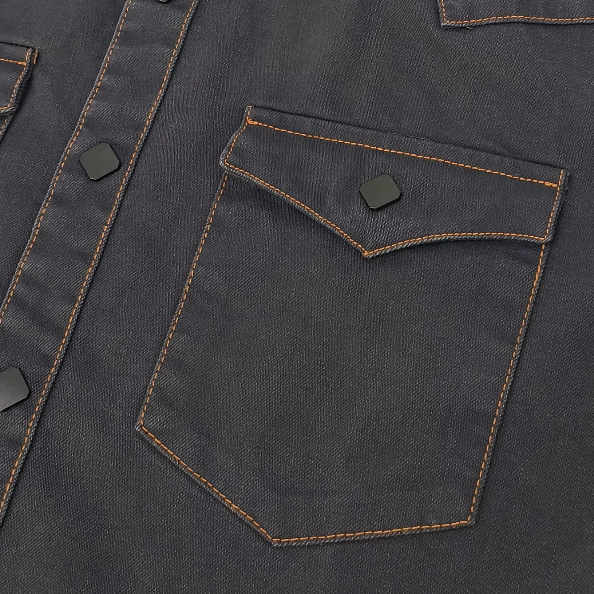 The Glenwood Court Men’s Vintage Dark Grey Denim Shirt – view 7