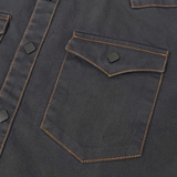 The Glenwood Court Men’s Vintage Dark Grey Denim Shirt – view 7