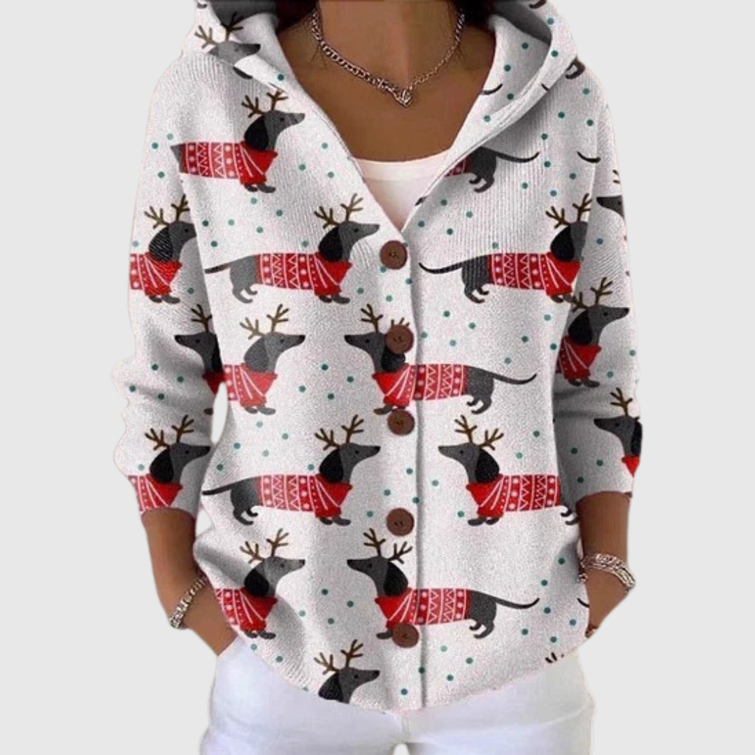 Gormlaith hooded knit cardigan for women | Ellie Dublin