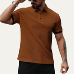 The Crestview Ridge Men’s Summer Textured Polo Shirt with Contrast Collar – view 3