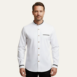 The Silverhaven Ridge Men’s Standing Collar Business Button-Up Shirt – view 8