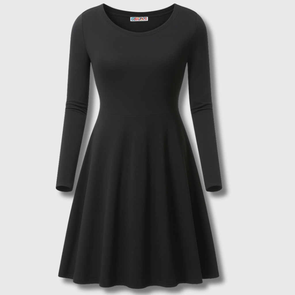 Julie | Classic Flared Long Sleeve Dress – view 3