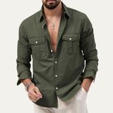 The Brookwater Men’s Retro Solid Button-Up Shirt – view 3