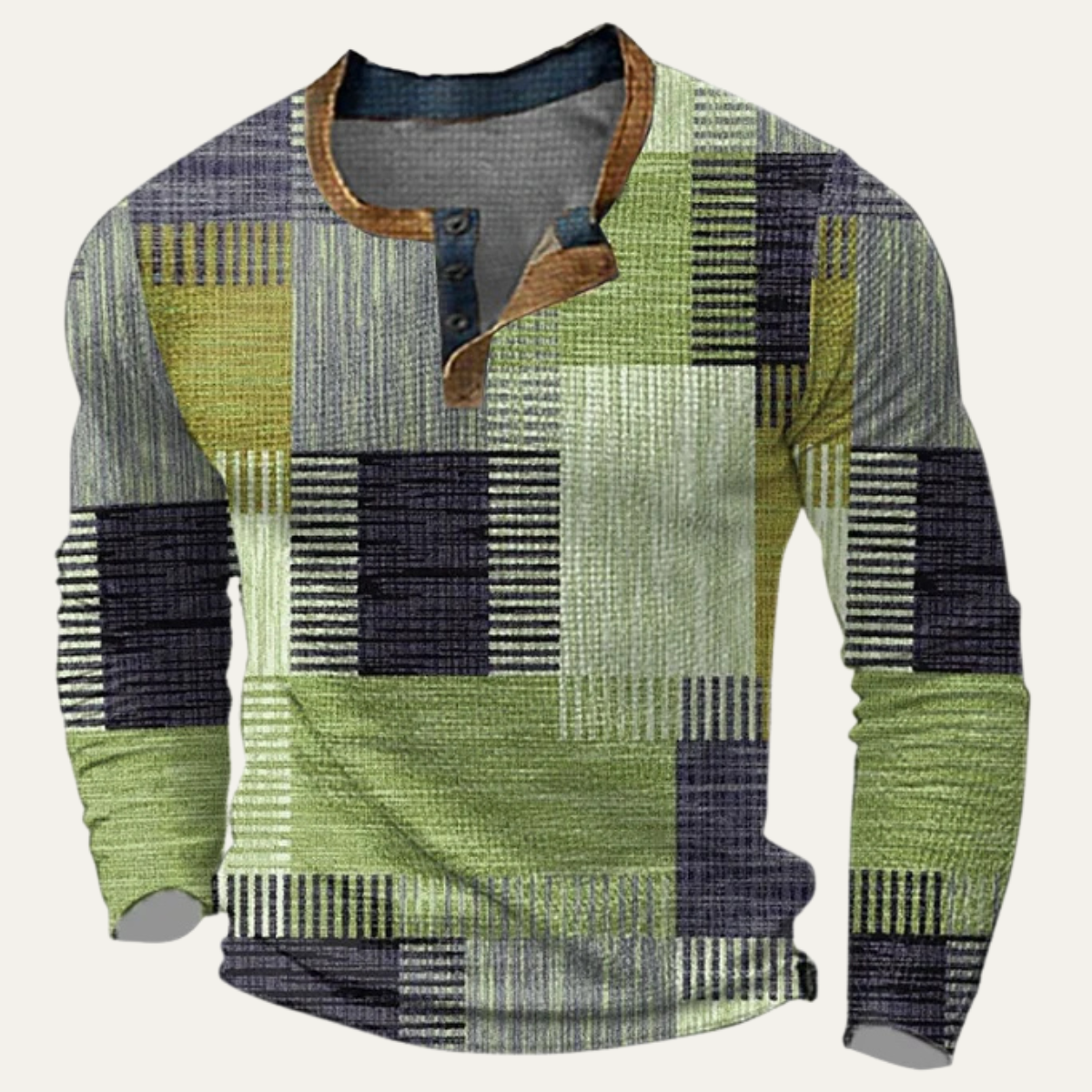 The Bluefield Men’s Textured Patchwork Design Polo Shirt – view 3