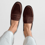 Rionach retro suede-effect loafers for women | Ellie Dublin