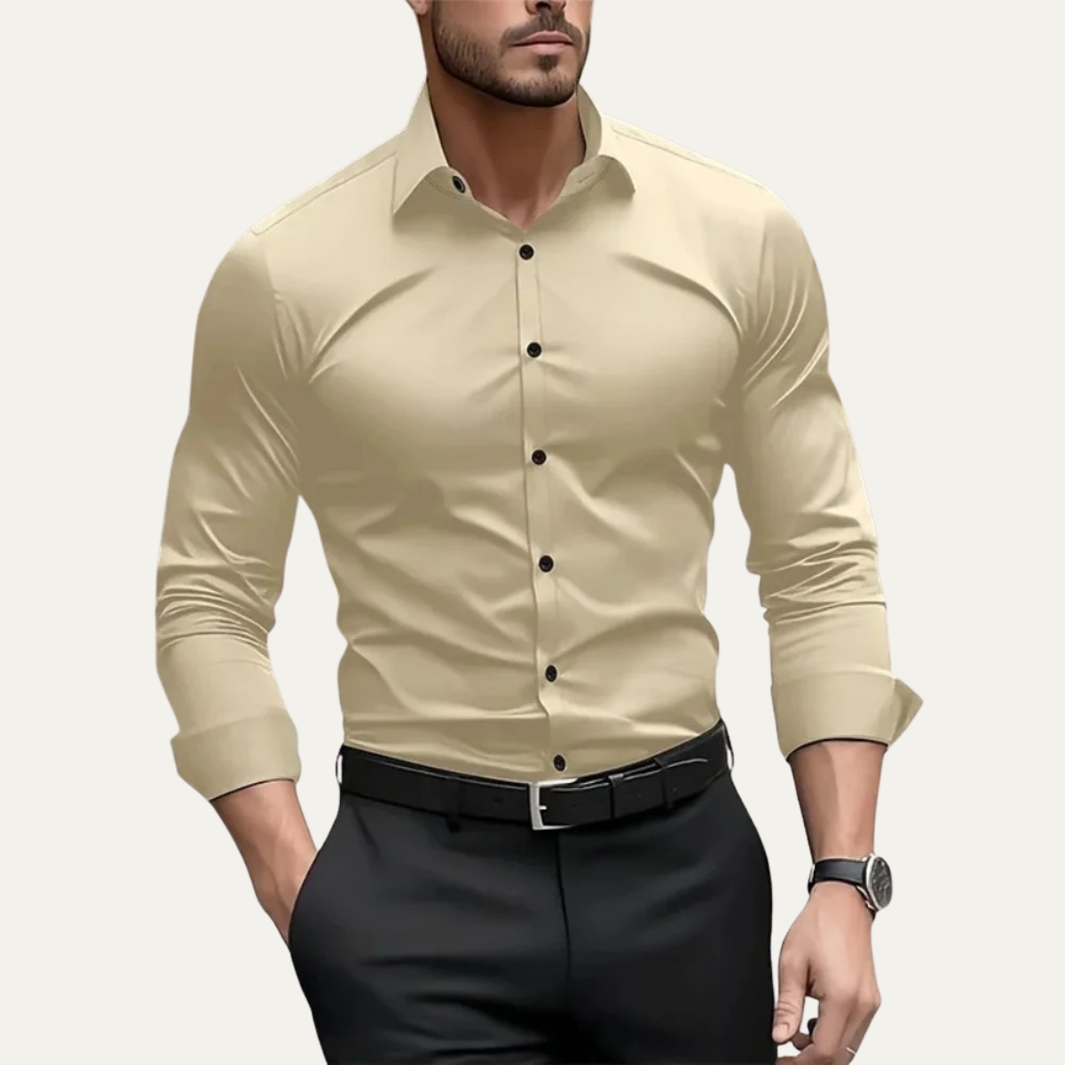 The Pantelleria Men's Elegant Solid Colour Business Shirt – view 3