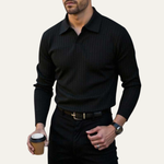 The Ironcrest Hill Men’s Casual Long Sleeve Ribbed Knit Polo Shirt – view 3