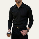 The Ironcrest Hill Men’s Casual Long Sleeve Ribbed Knit Polo Shirt – view 3