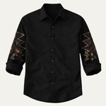 The Westbury Hill Men’s Two Tone Patchwork Western Casual Denim Shirt – view 3