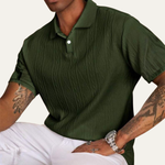 The Willowstone Ridge Men’s Textured Button-Up Trendy Polo Shirt – view 3