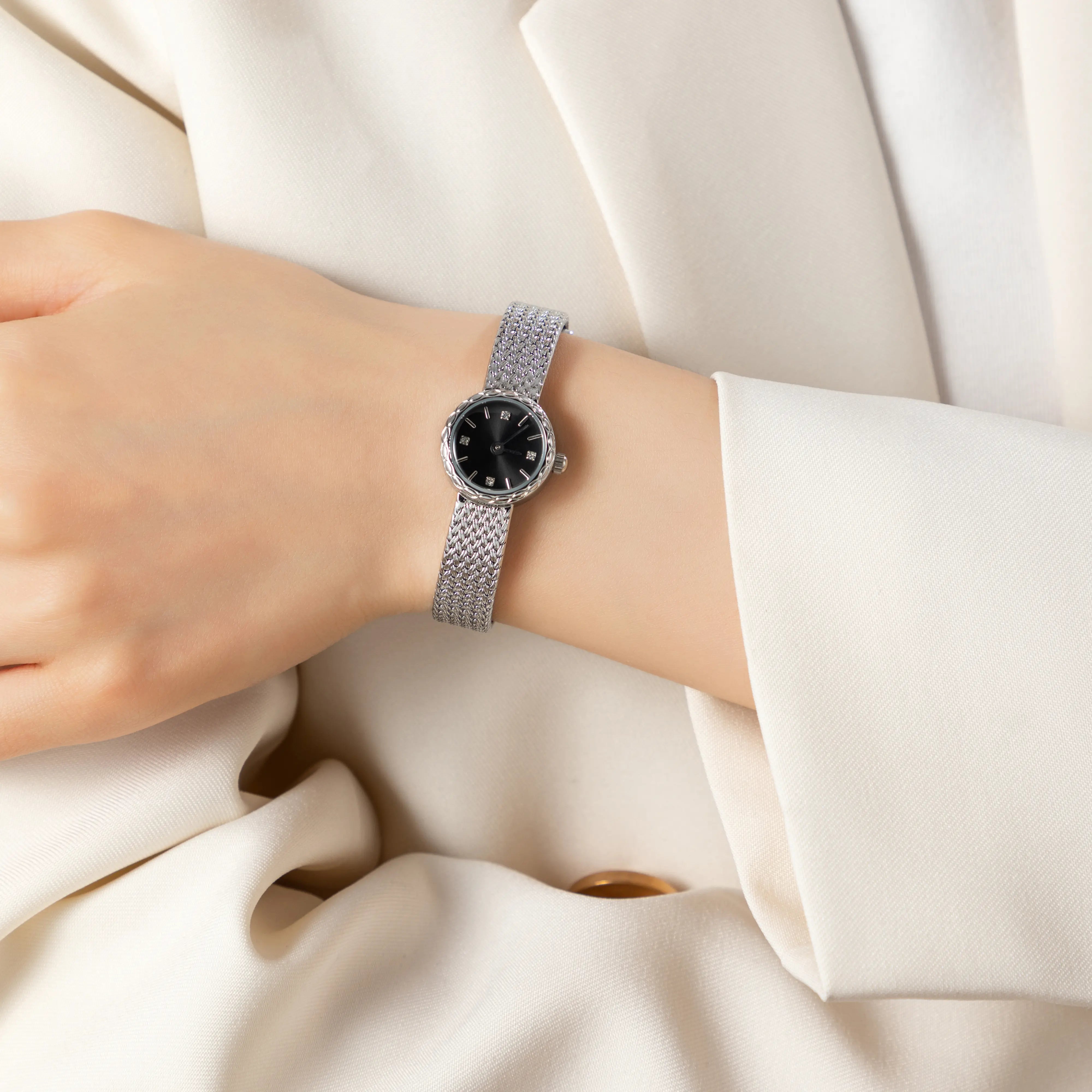 Iris® - Gold Timepiece with Braided Bracelet – view 6