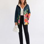 Kathleen painted floral quilted jacket for women | Ellie Dublin