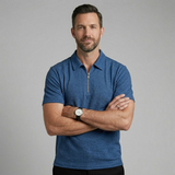 The Ravenswood Men’s Waffle Knit Half Zip Polo Shirt – view 4