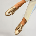 Muirne soft gold ballet flats for women | Ellie Dublin