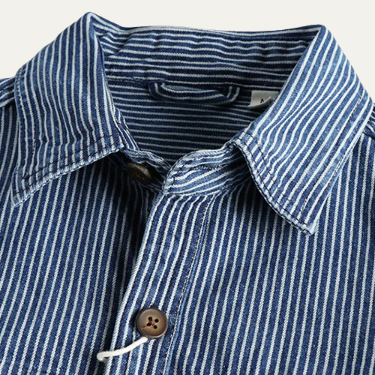 The Ridgepark Men’s Casual Vintage Striped Denim Shirt Jacket – view 7