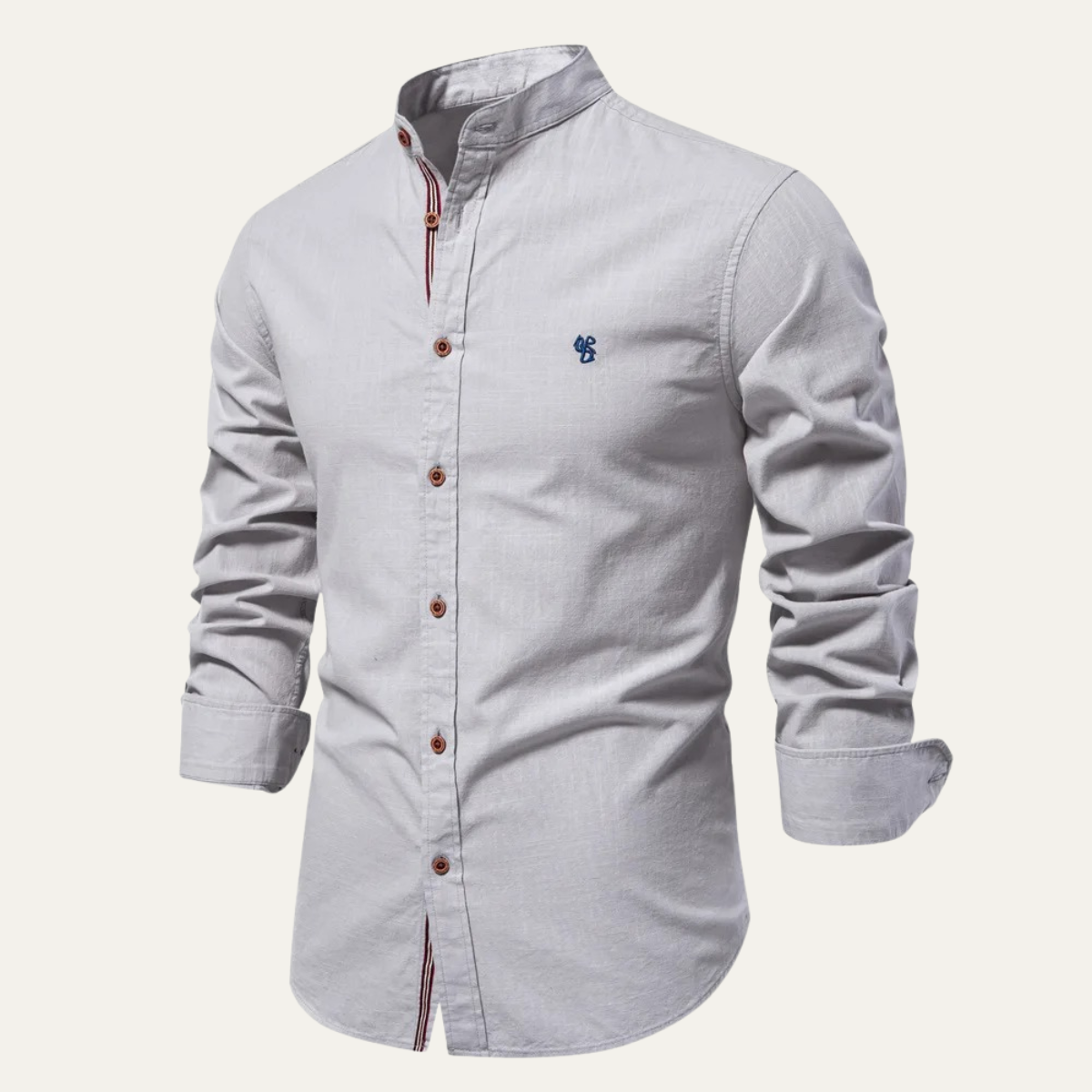 The Biella Men’s Mandarin Collar Smart Casual Button Shirt – view 3