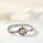 Klara® - Elegant Gold Watch Adorned with Vibrant Crystals – view 7