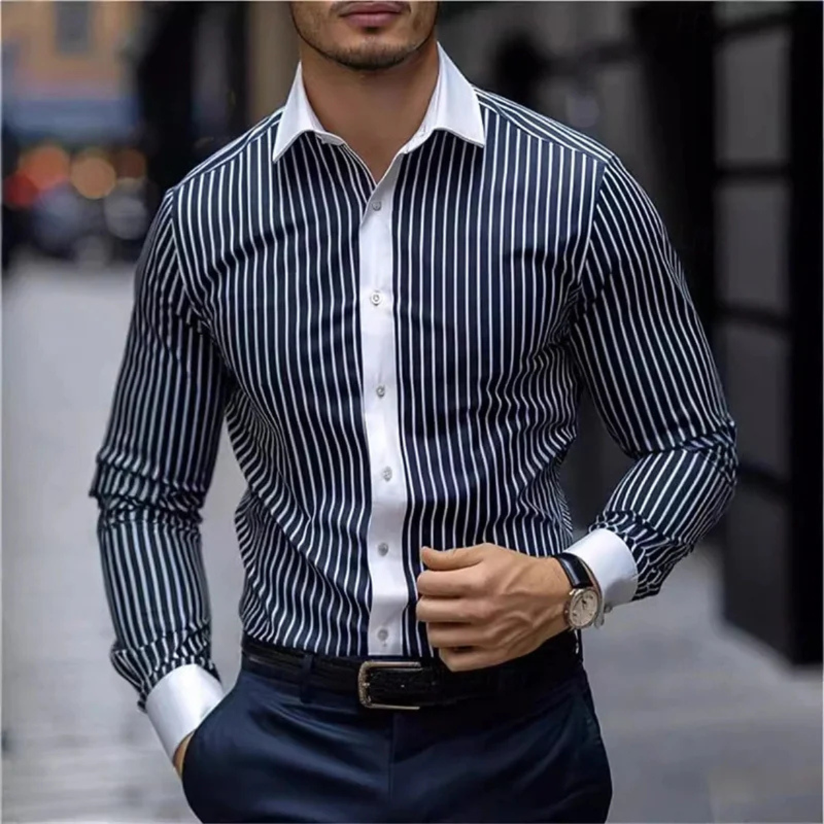 The Harwood Men’s Multicolour Vertical Stripe Casual Shirt – view 3
