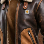 Karlo | Cozy Brown Jacket Featuring Sherpa Collar – view 2