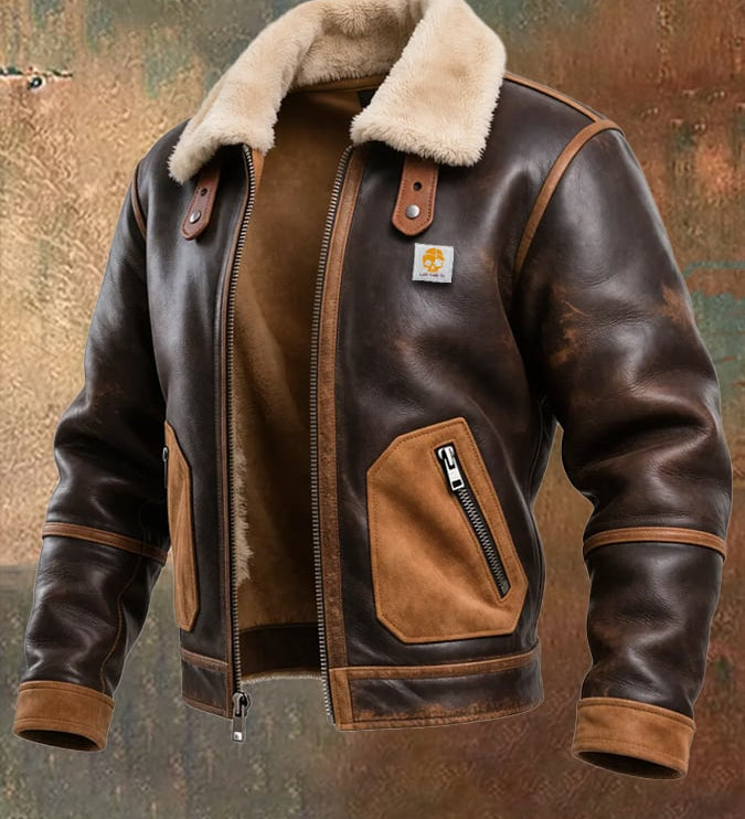 Karlo | Cozy Brown Jacket Featuring Sherpa Collar