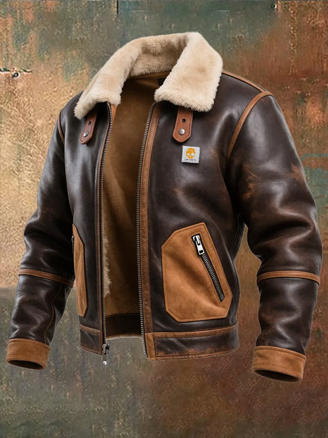 Karlo | Cozy Brown Jacket Featuring Sherpa Collar