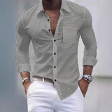 The Ashmont Men’s Slim Fit Gingham Long Sleeve Button Down Shirt – view 6