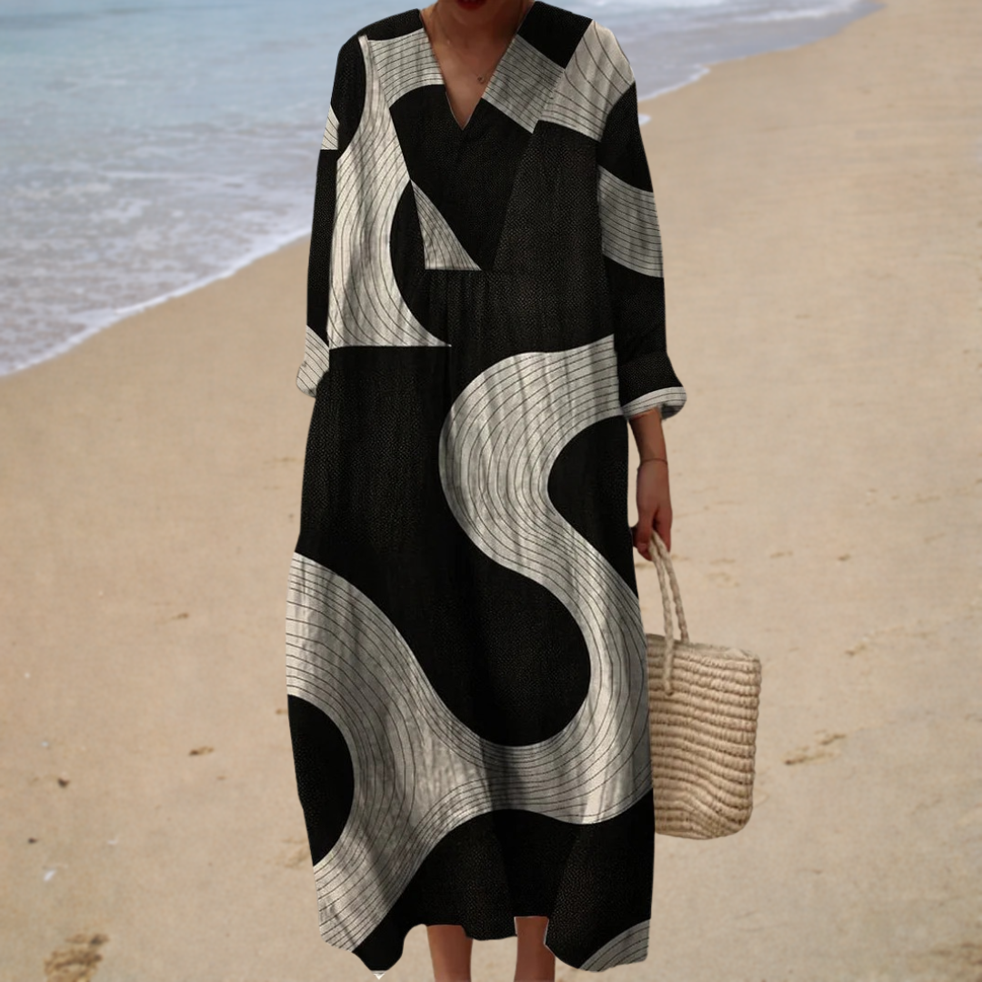 Ophélie - Flattering Printed Summer Dress – view 2
