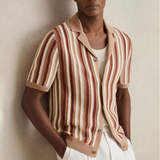 The Cedar Ridge Men’s Vintage Stripe Knit Button-Up Shirt – view 3