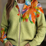 Realtin tropical lily zip cardigan for women | Ellie Dublin