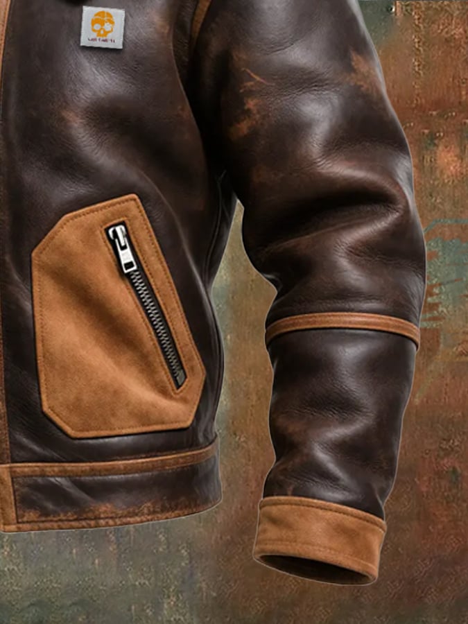 Karlo | Cozy Brown Jacket Featuring Sherpa Collar – view 3