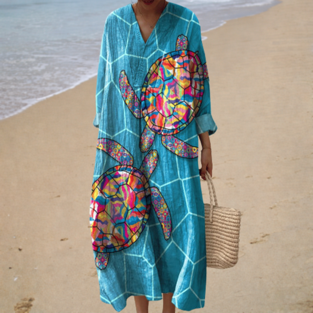 Eloise - Flattering Printed Summer Dress – view 2
