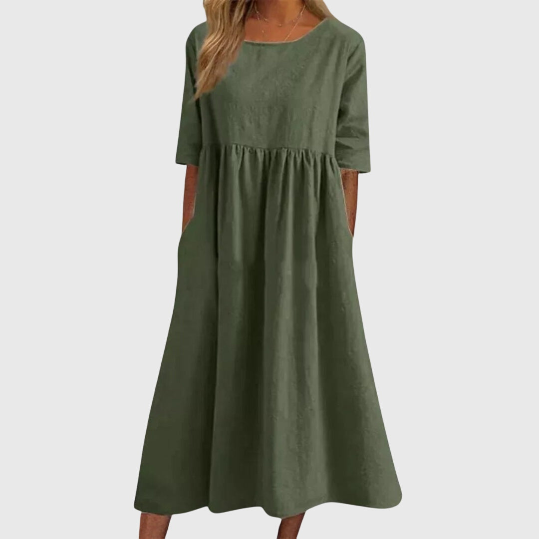 Haisley | Elegant Short Sleeve Dress – view 5