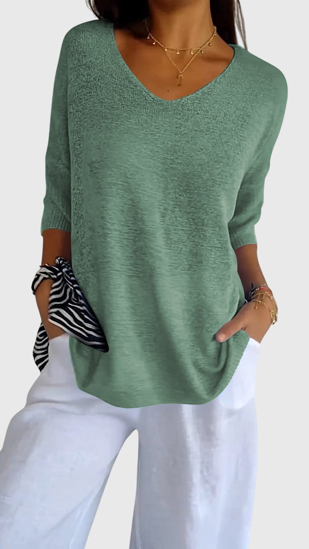 Caroline | Stylish V-Neck Blouse – view 9