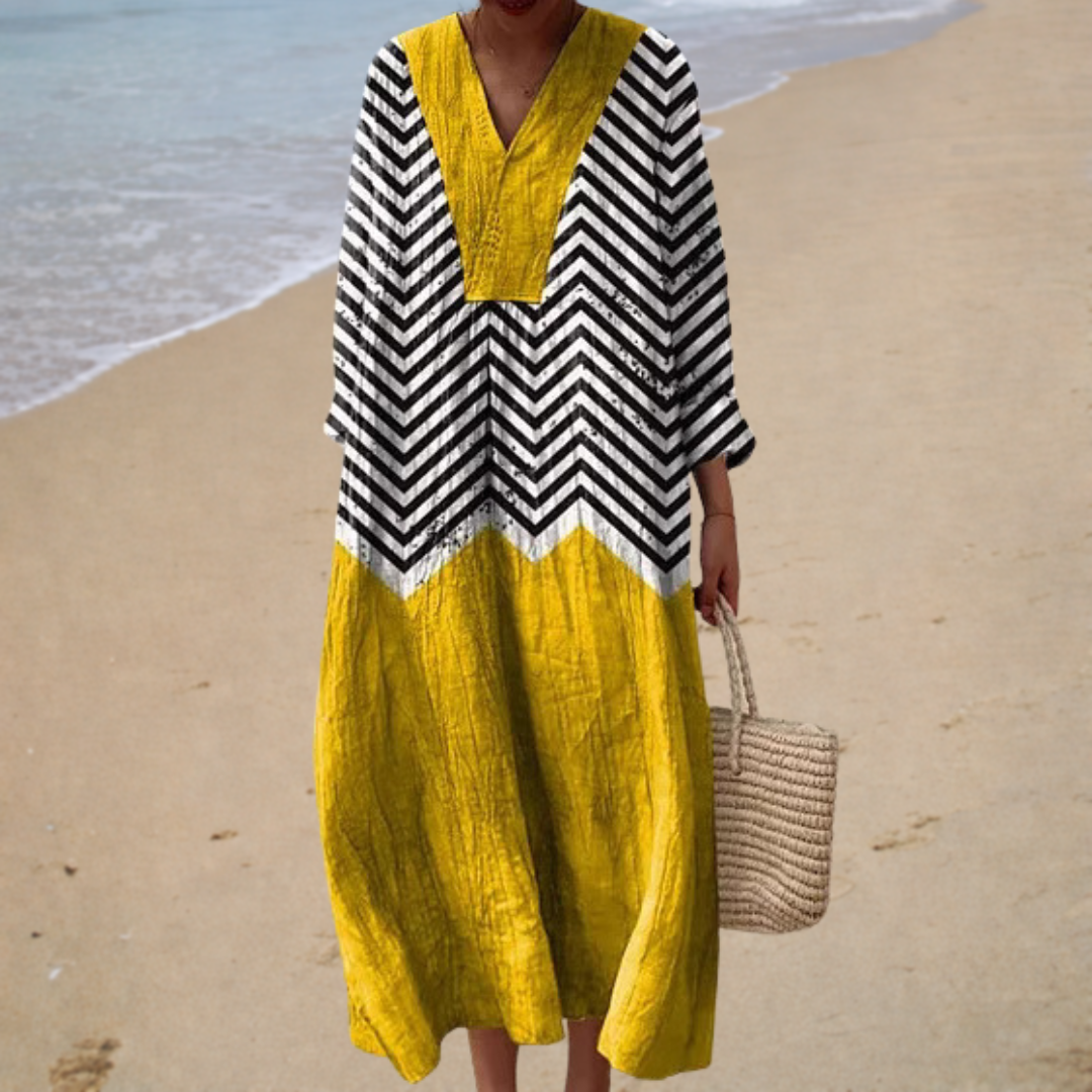 Mia - Flattering Printed Summer Dress – view 2
