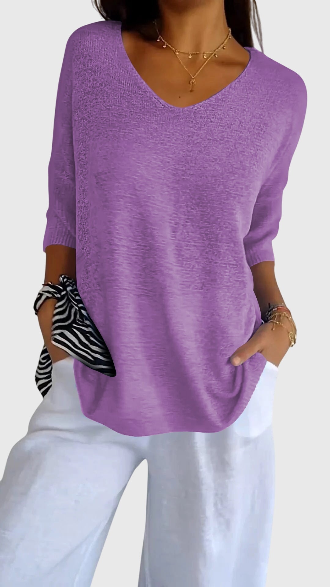 Caroline | Stylish V-Neck Blouse – view 7
