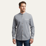 The Silverhaven Ridge Men’s Standing Collar Business Button-Up Shirt – view 6