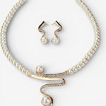 Elegant Natural Pearl Necklace and Earring Set