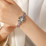 Klara® - Elegant Gold Watch Adorned with Vibrant Crystals – view 6