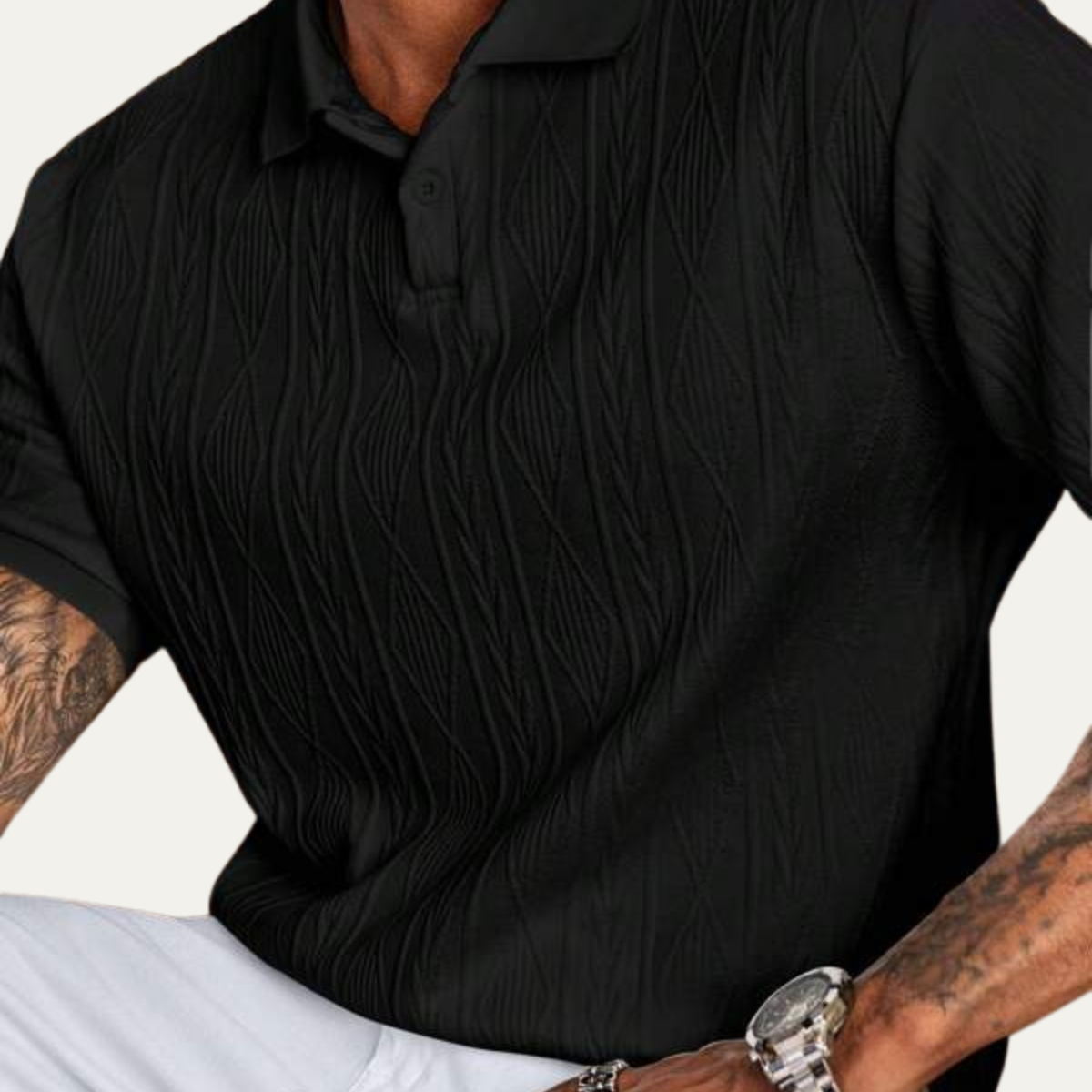 The Ridgebrook Men’s Textured Button Up Casual Polo Shirt – view 4