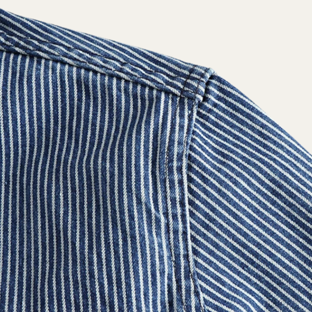 The Ridgepark Men’s Casual Vintage Striped Denim Shirt Jacket – view 8