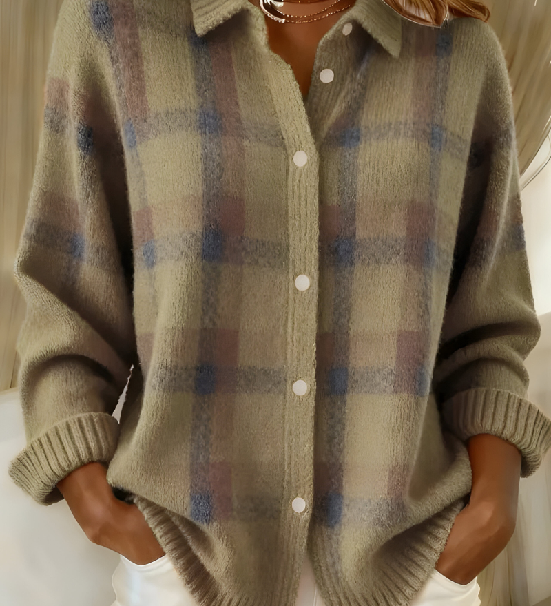 Colette plaid cardigan, fifth colourway | Ellie Dublin