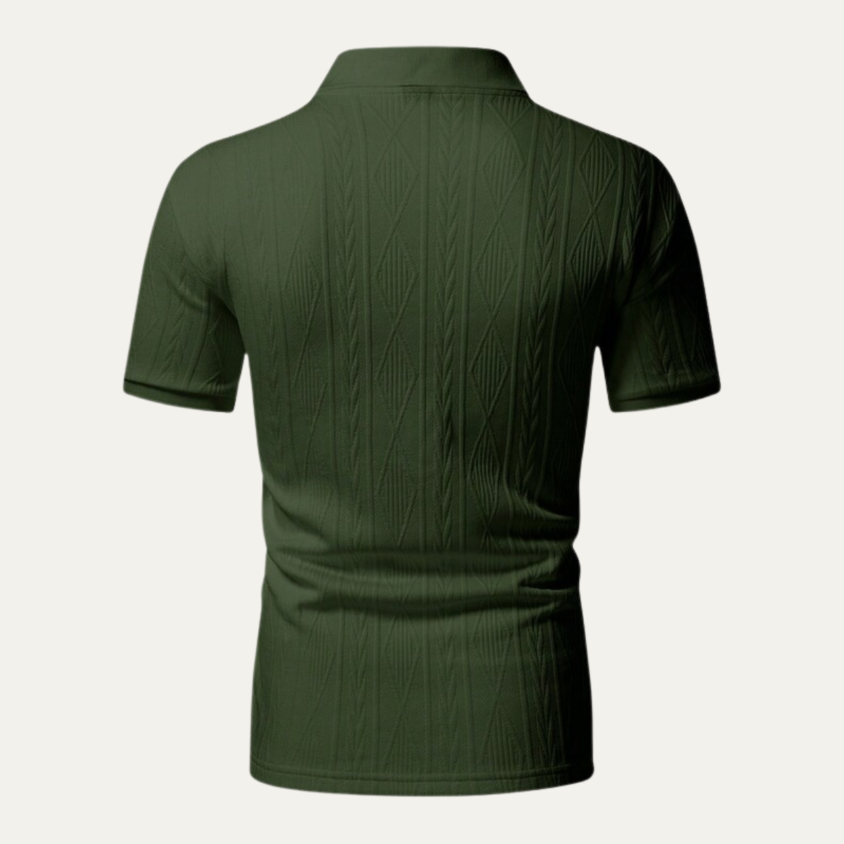 The Willowstone Ridge Men’s Textured Button-Up Trendy Polo Shirt – view 4