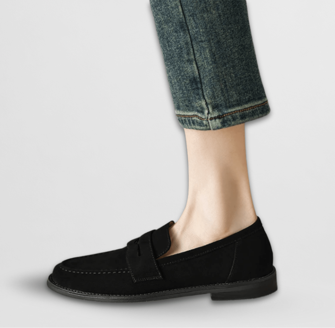 Rionach retro suede-effect loafers for women | Ellie Dublin