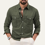 The Brookwater Men’s Retro Solid Button-Up Shirt – view 4